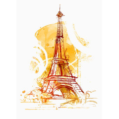 埃菲尔铁塔水彩画