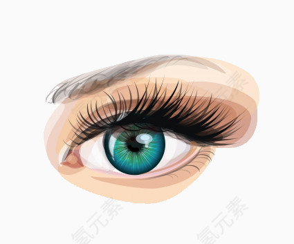 手绘欧式美女大眼睛