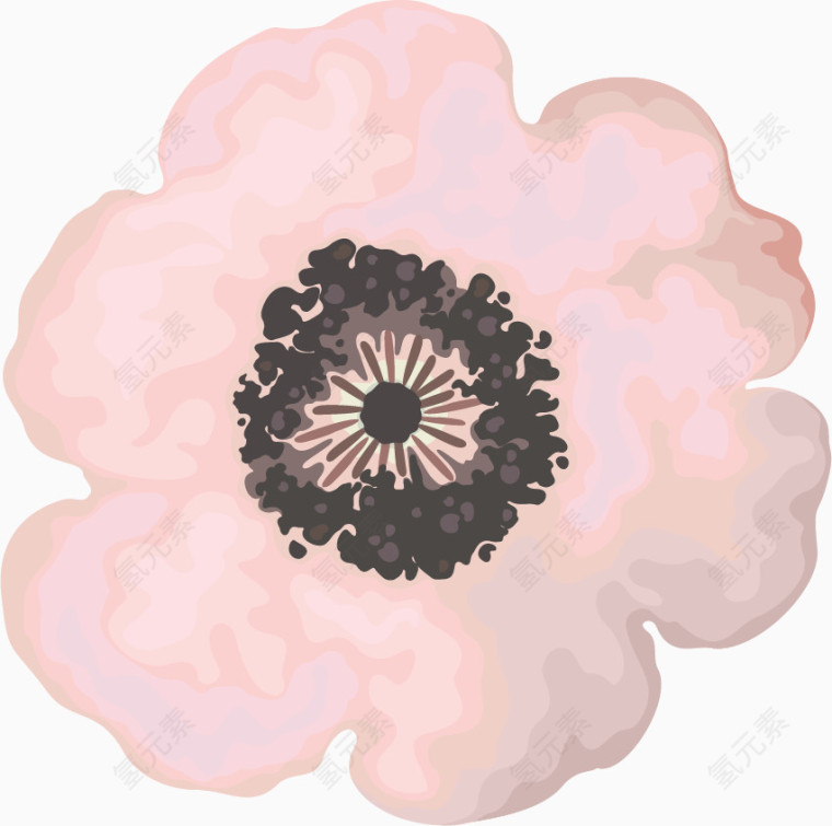 水粉画粉色花瓣