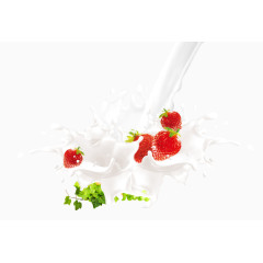  唯美简约牛奶水果效果元素