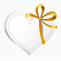 矢量标签金色蝴蝶结心形