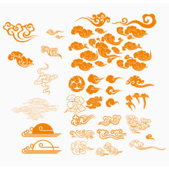 古典祥云花纹矢量图