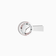 唯美白色卡通时钟矩形标题栏