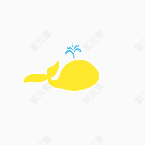 手绘黄色鲸鱼PNG素材