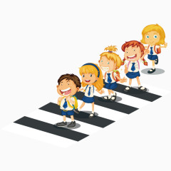 小朋友过马路场景