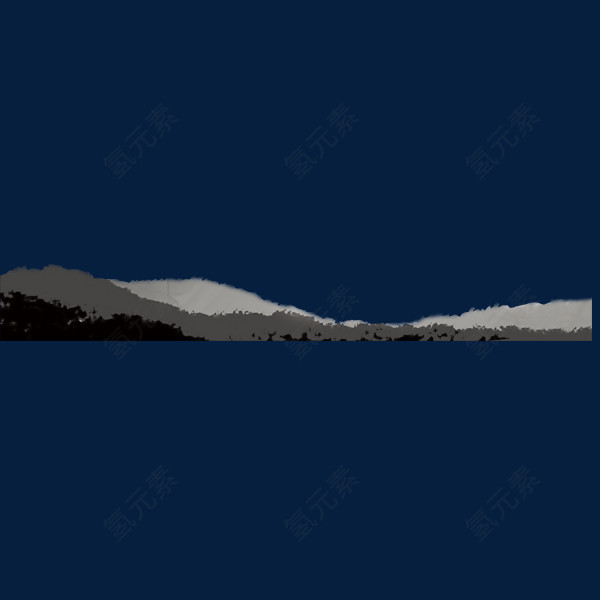 黑白水墨画免抠素材