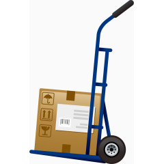 卡通手绘推车卸货素材