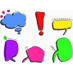 可爱彩色卡通涂鸦对话框