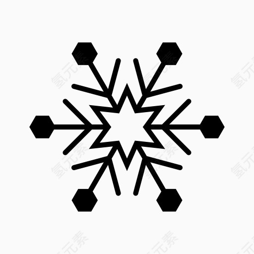 六角雪花符号图标