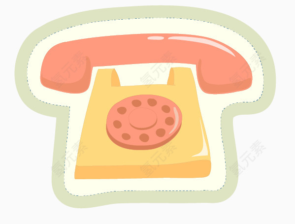 粉色电话贴纸