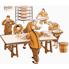 古代作坊卡通手绘装饰元素