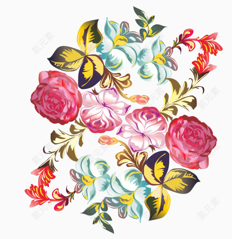 花朵海报背景手绘鲜花素材