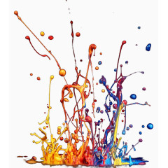 动感喷溅的颜料液体