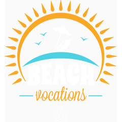 蓝黄配色假期标签矢量素材