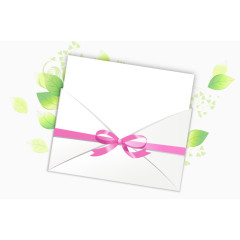 清新绿叶信封边框