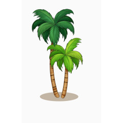 手绘椰子树
