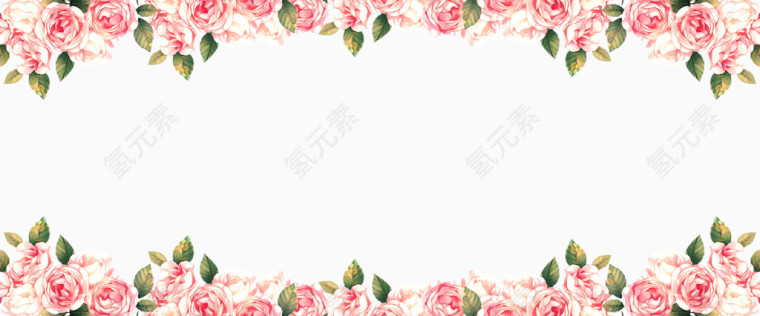 唯美手绘玫瑰花边框