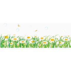 卡通清新春天花丛