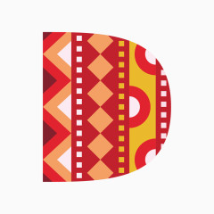 民族风几何图案字母D