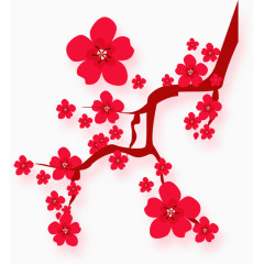 梅花 喜庆 红色 春节 