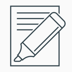 毡头笔重要提示注笔记文本搜索引擎优化和开发的细线图标