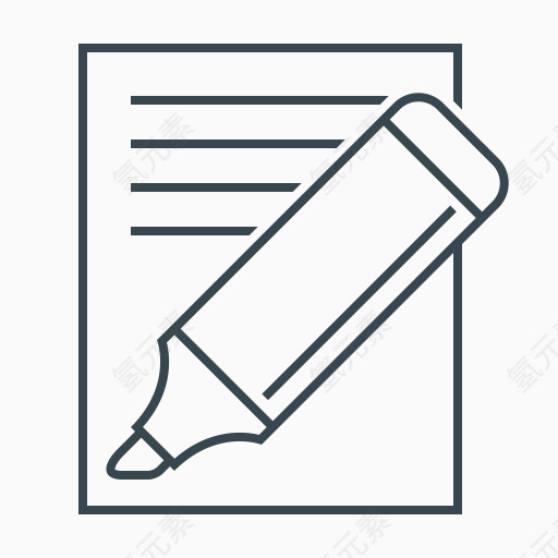 毡头笔重要提示注笔记文本搜索引擎优化和开发的细线图标