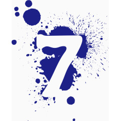  彩墨数字7图形