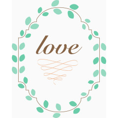  蓝色花叶环绕的不规则形状边框