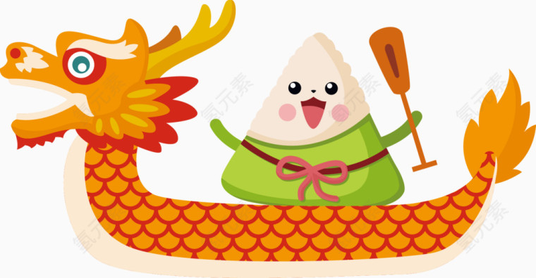 卡通手绘端午龙舟