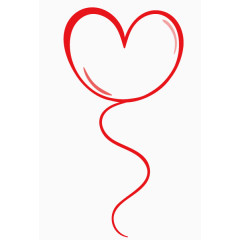 红色爱心型气球