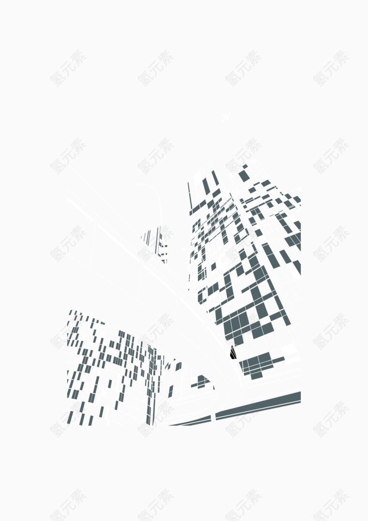 矢量线条高楼素材