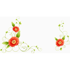 卡通春天花藤蔓枝条