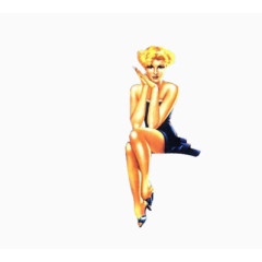 穿黑色裙子的金发女郎