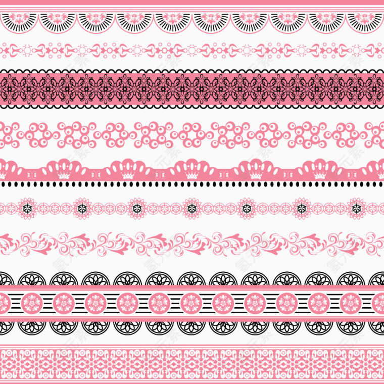 粉色花纹矢量