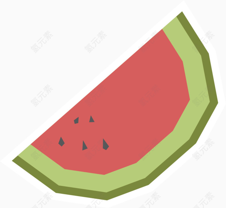 西瓜简易画水彩卡通手绘装饰元素