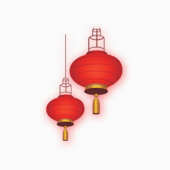 手绘喜庆红灯笼PNG素材