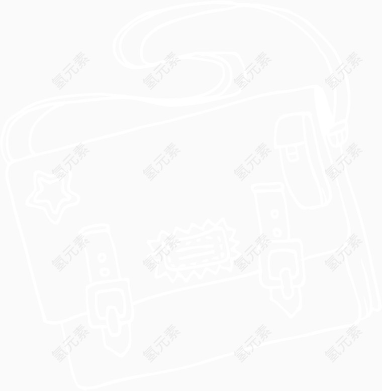 卡通手绘简笔画书包 