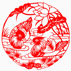喜庆花鸟剪纸