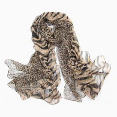 长款豹纹丝巾桑蚕丝正品丝巾