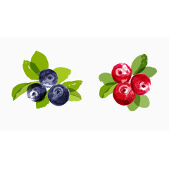 卡通手绘水彩蓝莓合集