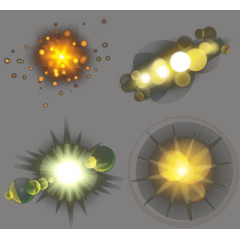 星形霓虹灯发光体效果元素