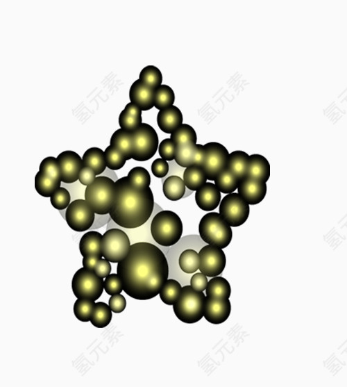 创意元素质感五角星球形光效