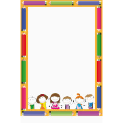 彩色铅笔摆放的边框