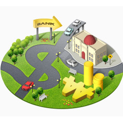 银行卡通手绘装饰元素