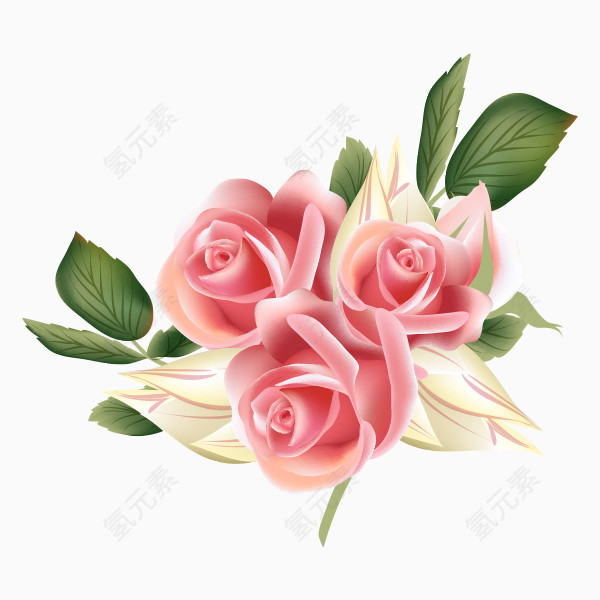  卡通手绘粉色花朵