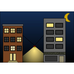 夜晚的都市手绘