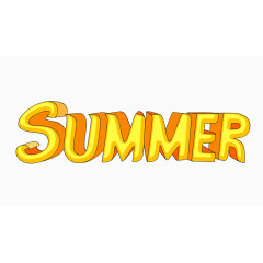卡通英文字summer