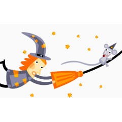 抓住魔法扫帚的女巫