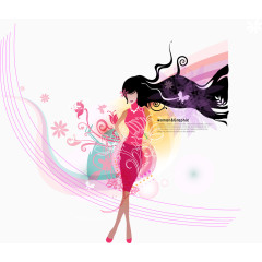 美女飘逸的长发