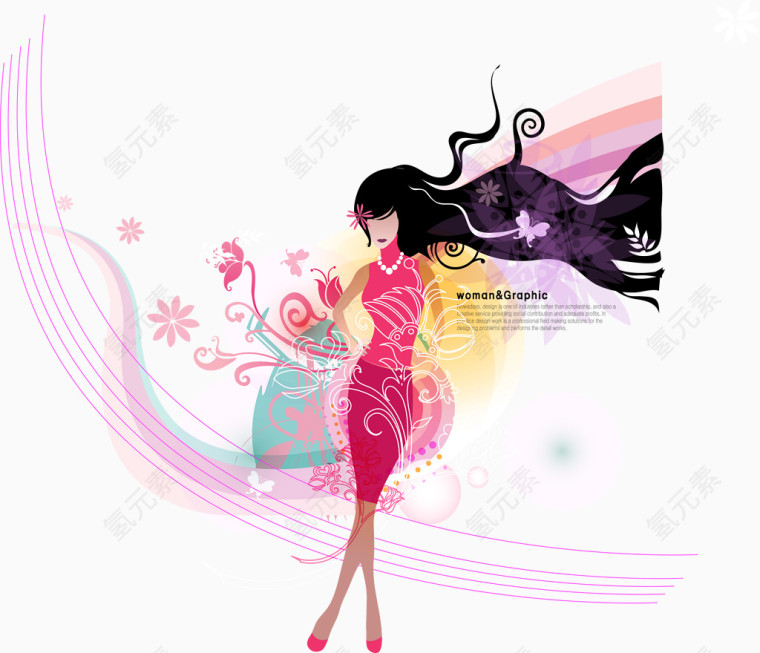 美女飘逸的长发